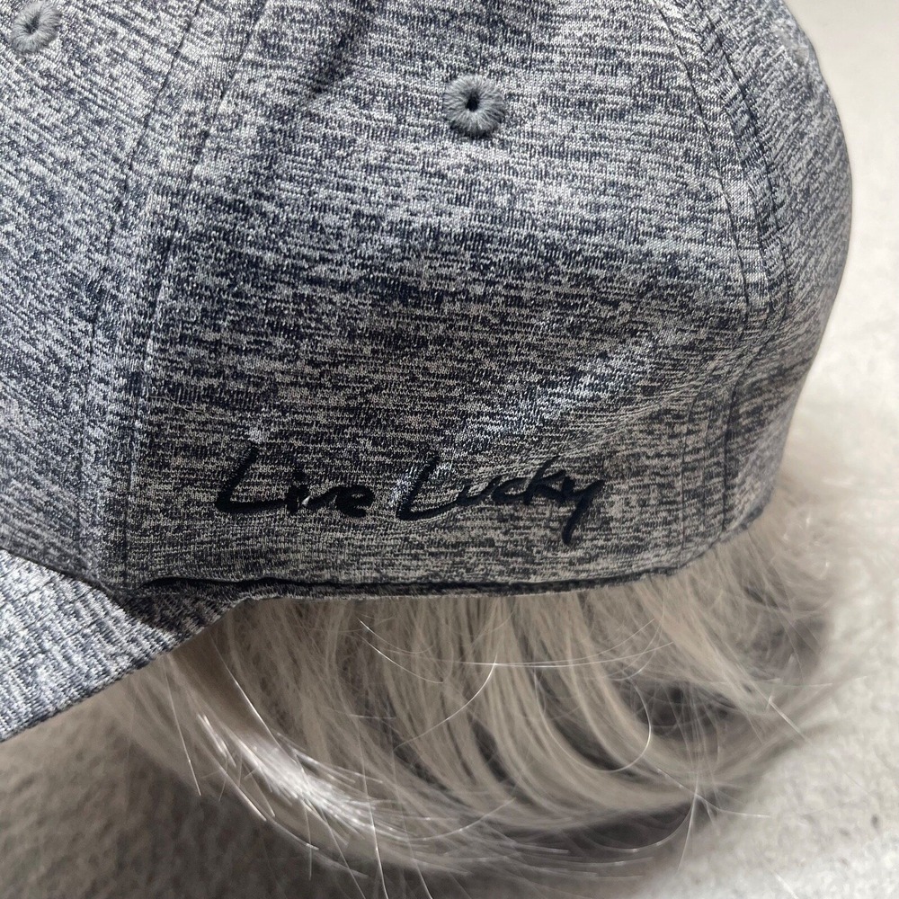 Black Clover Hat Cap Fitted Extra Large Gray 3D Clover Live Lucky Spell Out Mens - Picture 3 of 8
